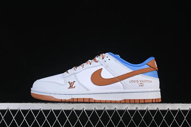 All categories Nk SB Dunk Series Nk SB Dunk Low High-end customized low-top sneakers Nike SB Dunk Low LV joint white gray brown blue Anniversary high-end customized low-top casual sneakers SC0601-474
